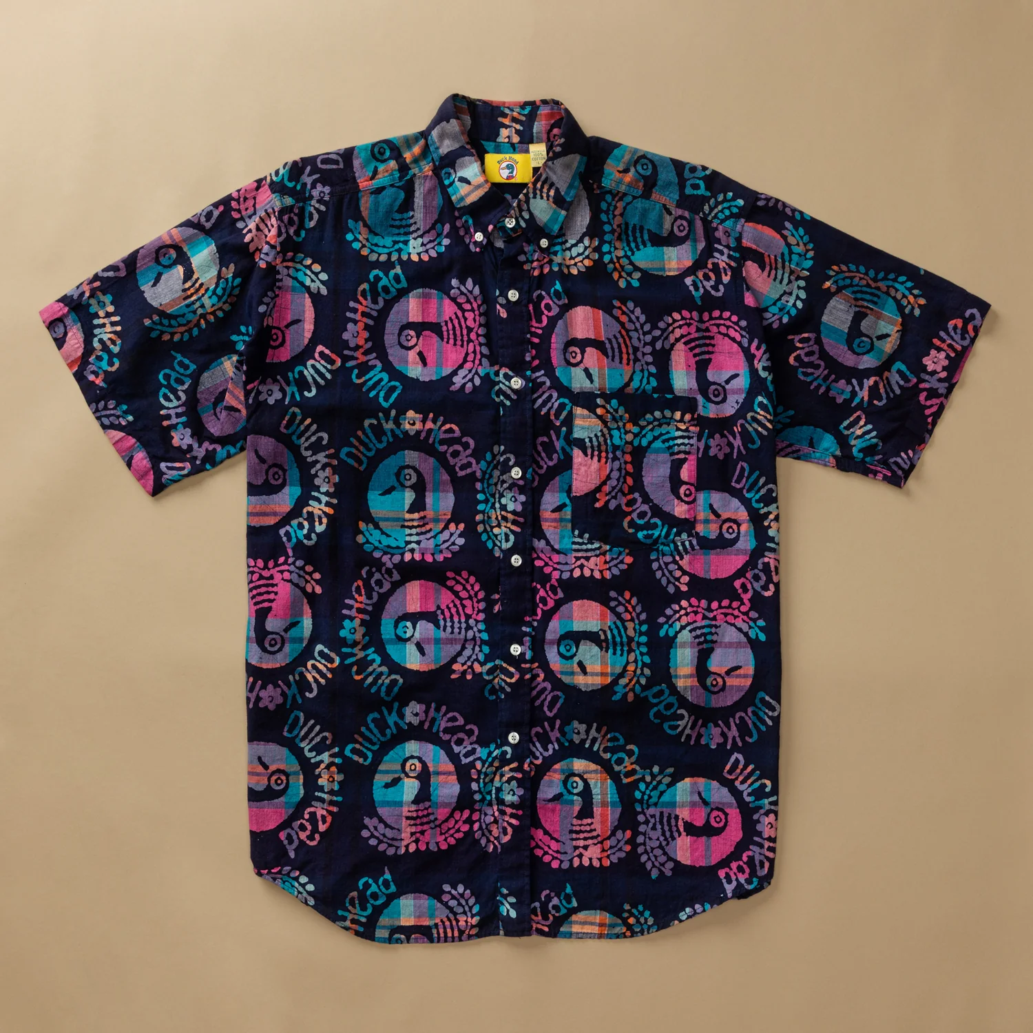 1991 Cotton Sport Shirt L - Duck Head Vintage