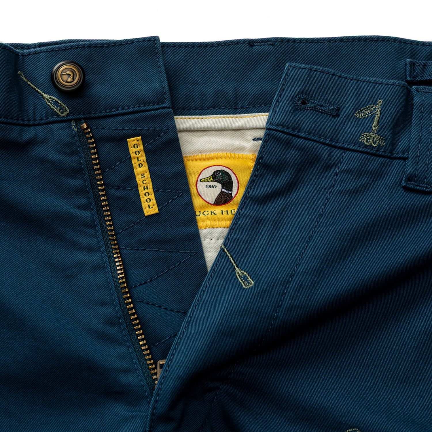 9" Gold School Chino Short - Emb Mallard Blue - Image 5
