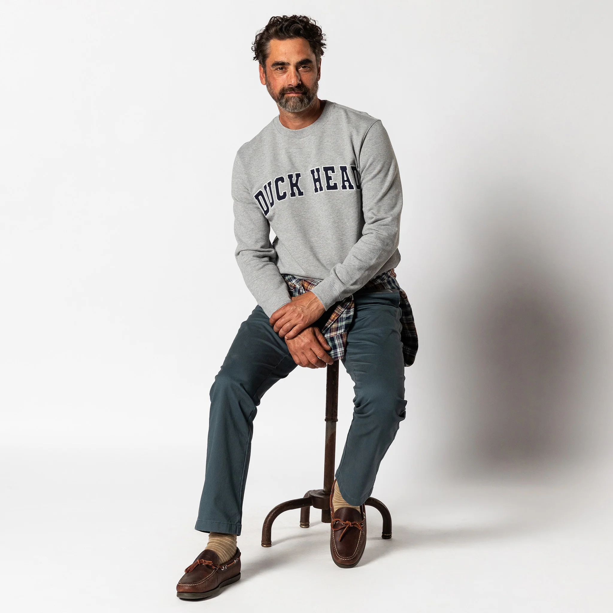 Applique Crewneck Sweatshirt - Heather Grey