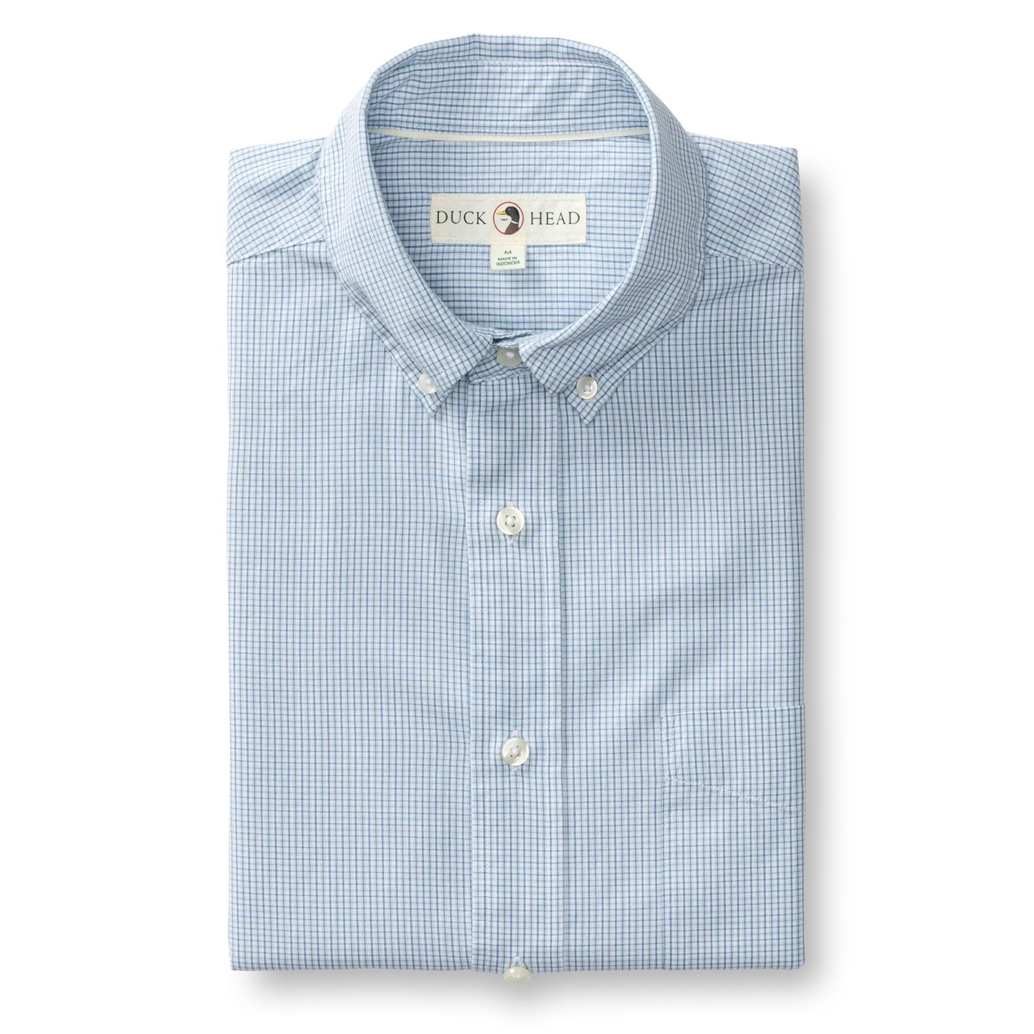 Cotton Cashmere Poplin Sport Shirt - Baltic Plaid - Sky Blue - Image 2