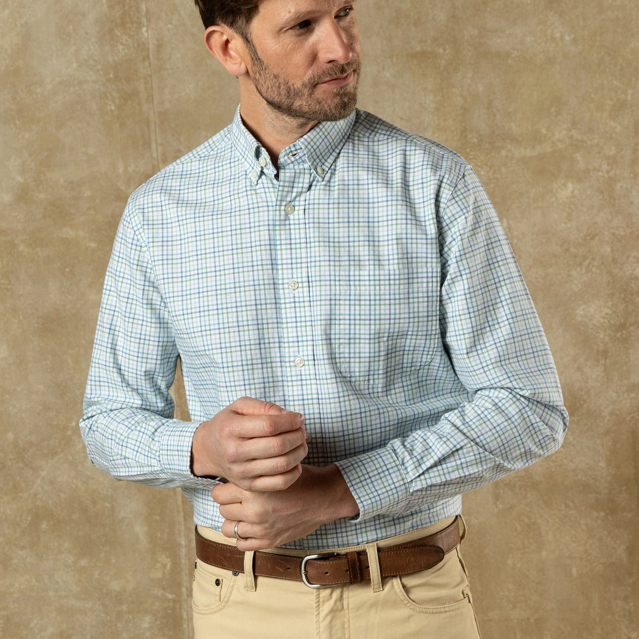 Cotton Oxford Sport Shirt - Cooke Plaid