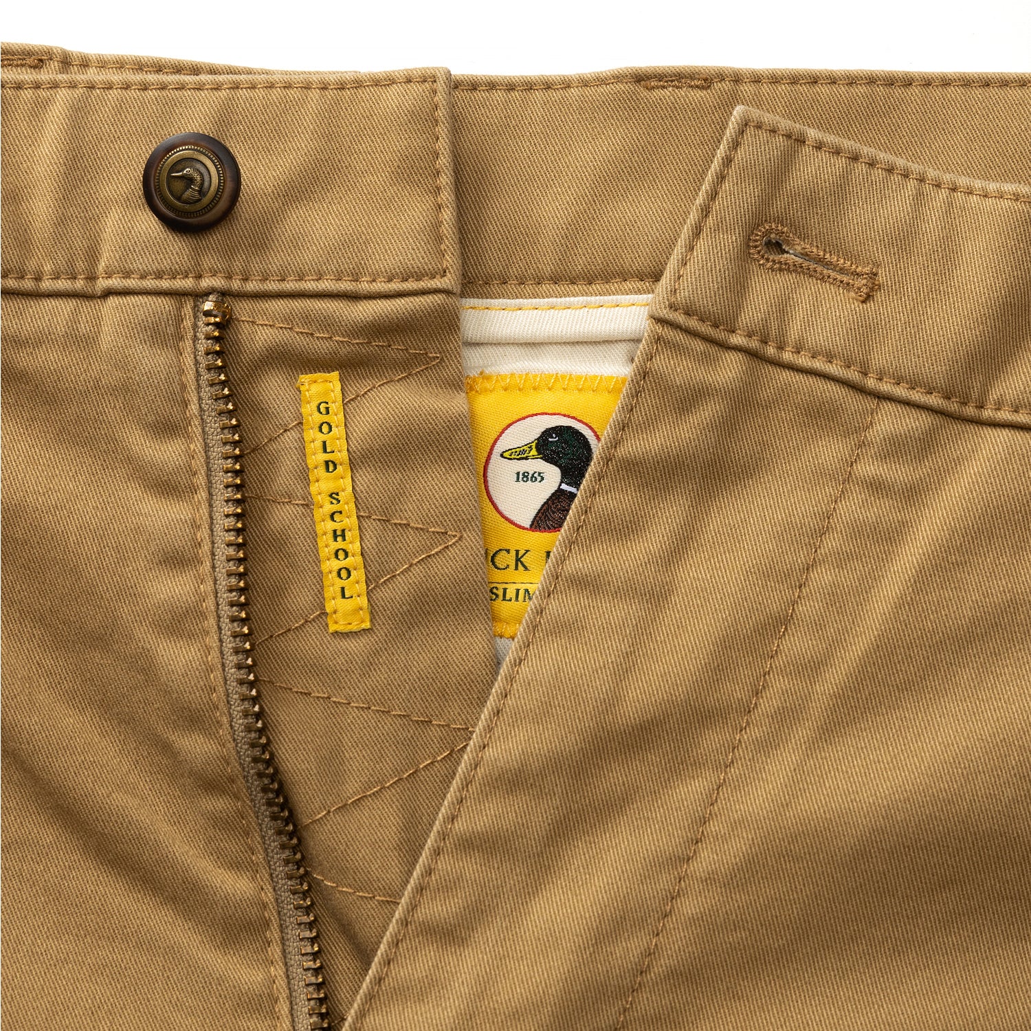 Slim Fit Gold School Chino - Dark Khaki - Image 2
