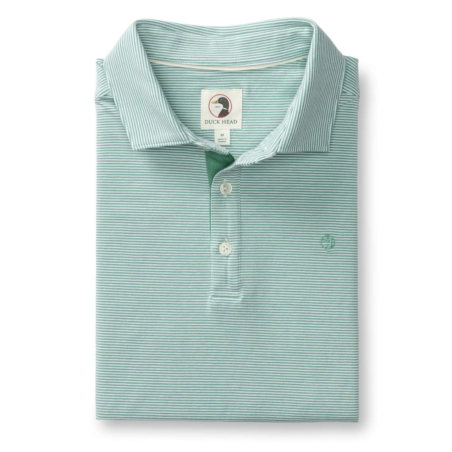 Hanover Pima Cotton Jersey Polo - Blaine Stripe - Aspen Green - Image 2