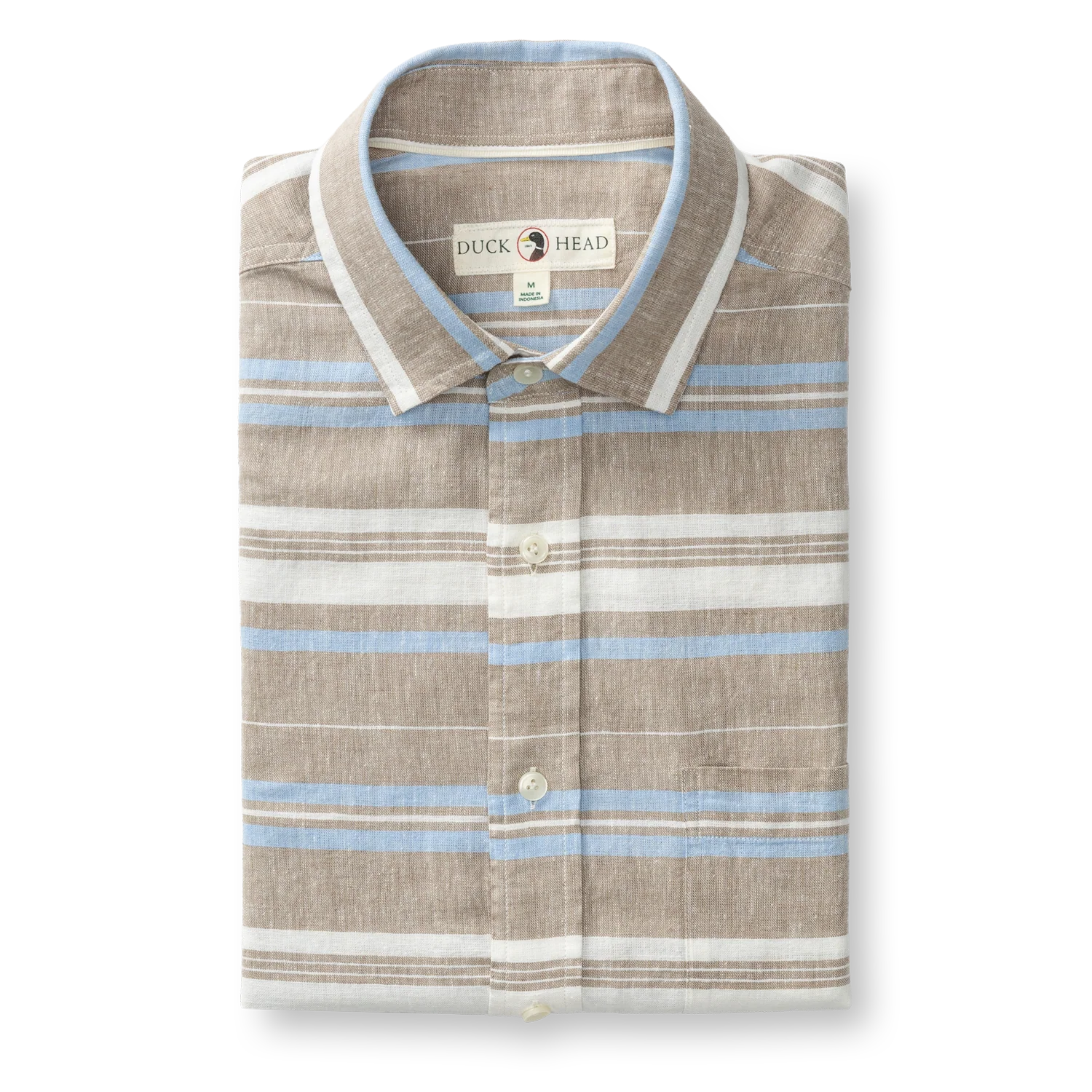 Linen Cotton Oxford Sport Shirt - Matthews Stripe - Clay - Image 2
