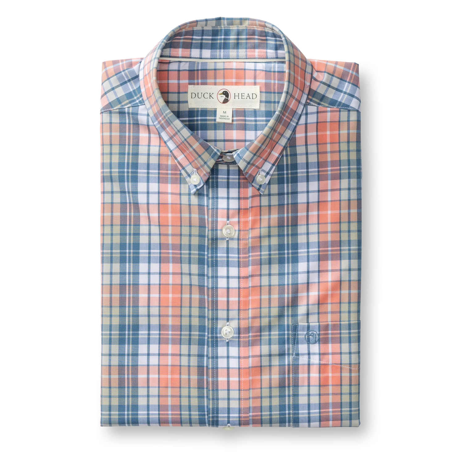 Performance Poplin Sport Shirt - Oakville Plaid - Coral - Image 2