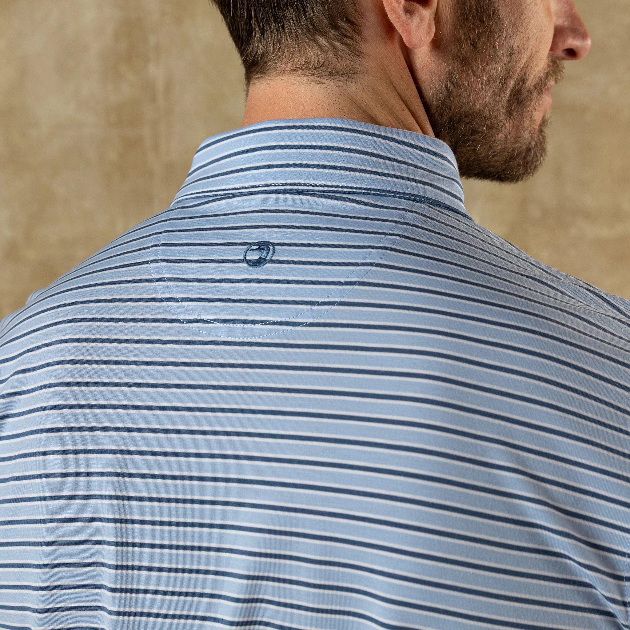 Summerford Performance Jersey Polo - Pierce Stripe - Serenity Blue - Image 2