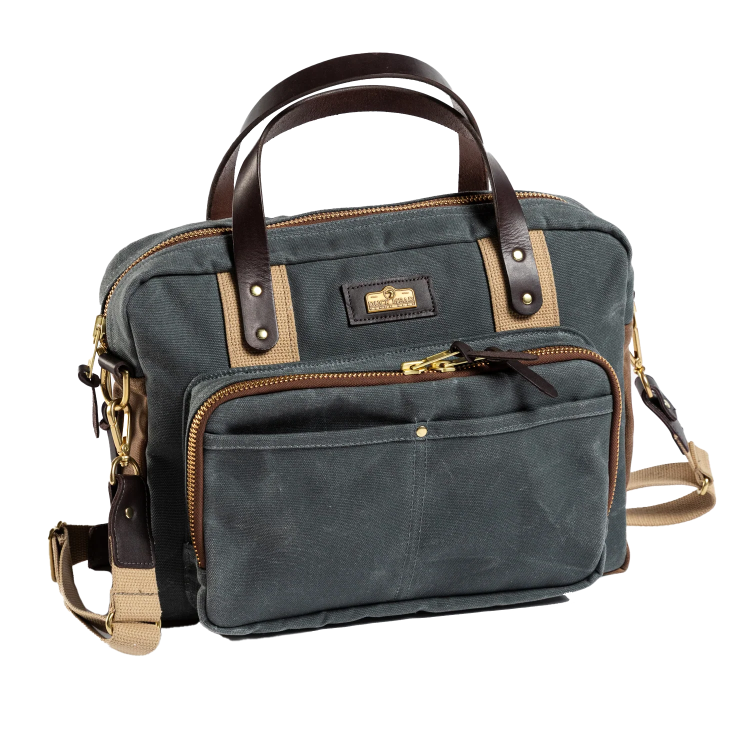 Waxed Canvas Laptop Bag - Charcoal - Image 2