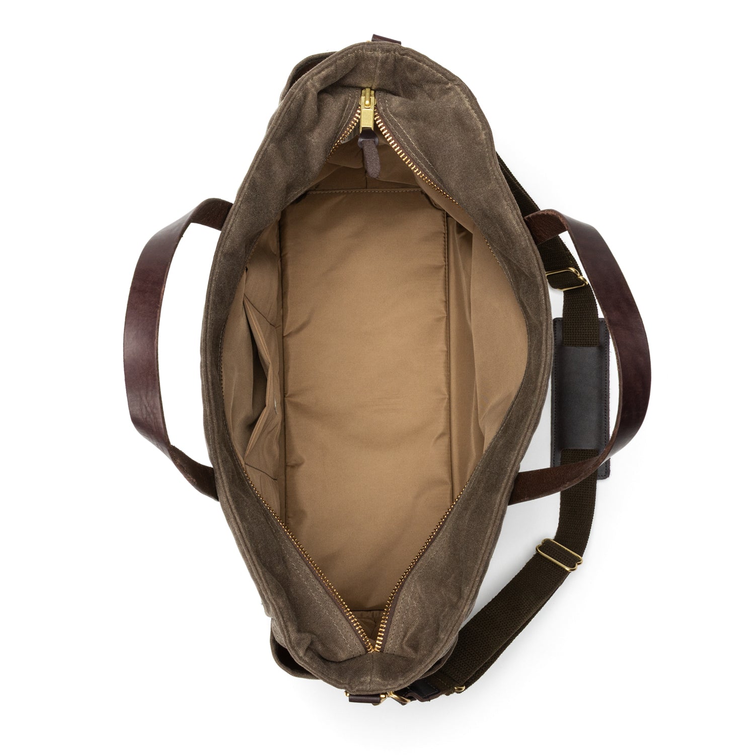 Large Waxed Canvas Tote - Field Brown - Image 4