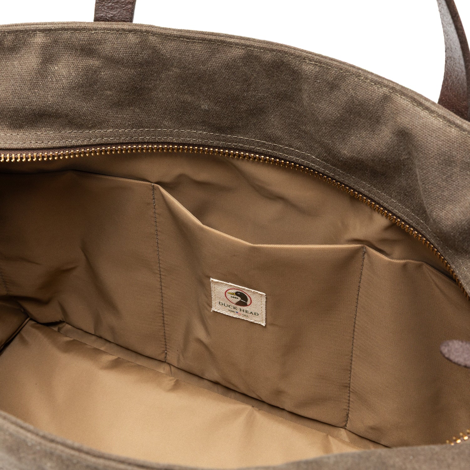 Large Waxed Canvas Tote - Field Brown - Image 5